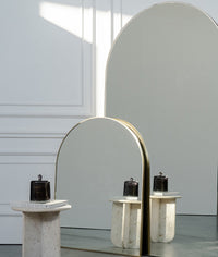Mirror Shown in Classic and Small size with Brass frame