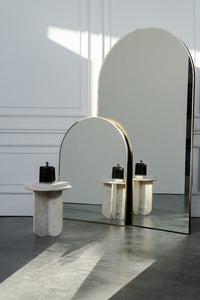 Mirror Shown in Classic and Small size with Brass frame