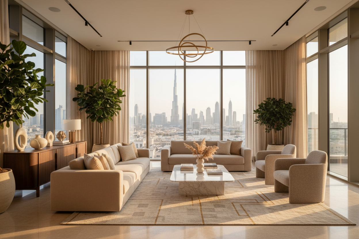 Custom Living Room Design for a Dubai Family | The Design House