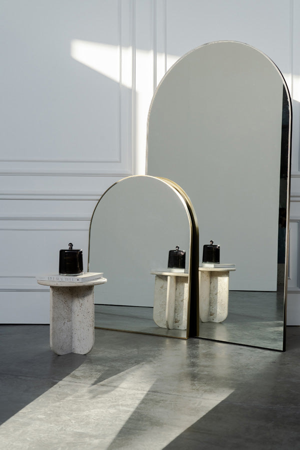 
                  
                    Mirror Shown in Classic and Small size with Brass frame
                  
                